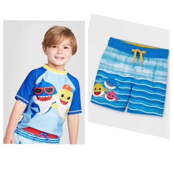 Swim Baby Shark Swim Trunks Rash Guard Top Poshmark